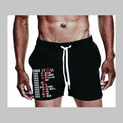 Fuck It All - plavky s motívom - plavkové pánske kraťasy s pohodlnou gumou v páse a šnúrkou na dotiahnutie vhodné aj ako klasické kraťasy na voľný čas Fuck It All - plavky s motívom - plavkové pánske kraťasy s pohodlnou gumou v páse a šnúrkou na dotiahnutie vhodné aj ako klasické kraťasy na voľný čas